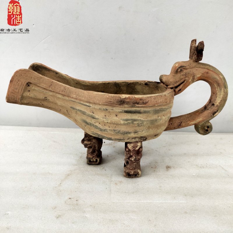 陶匜水器仿古做旧摆件影视道具历史博物馆陈设