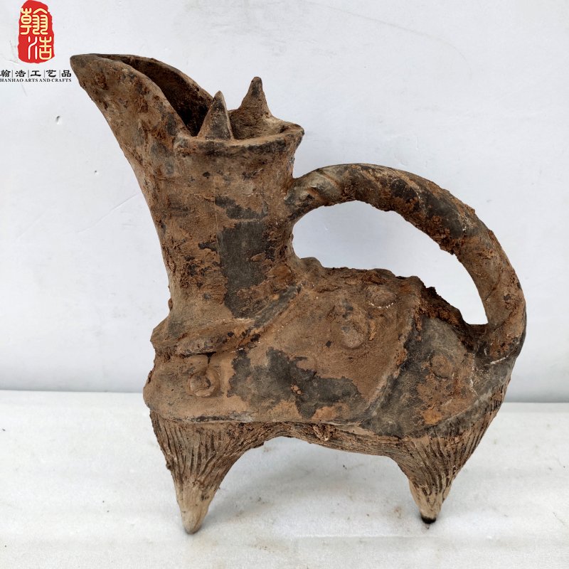 白陶鬶酒文化陶器摆件龙山文化现收藏于福建省源古历史博物馆