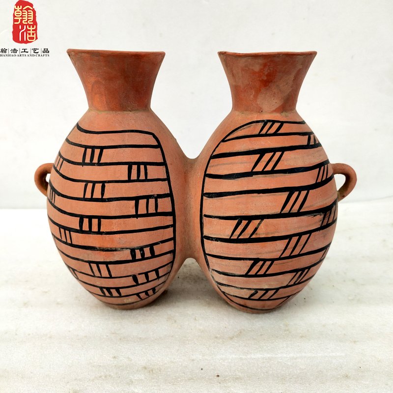 彩陶双联壶新石器时代仰韶文化郑州大河村遗址博物馆