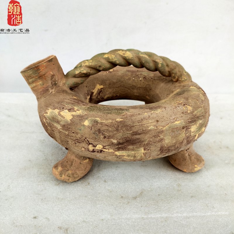 红陶龟形鬶陶器摆件山东胶州博物馆